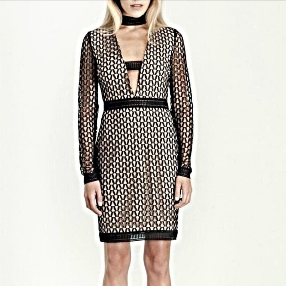 Elliatt Revelation Mini Dress lace long sleeve